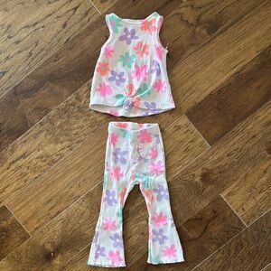 Zara Floral Ribbed Toddler Outfit